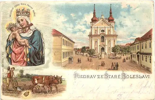 Pozdrav ze Stare Boleslavi - Litho -664642