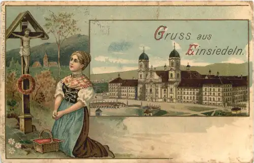 Gruss aus Einsiedeln - Litho -664612