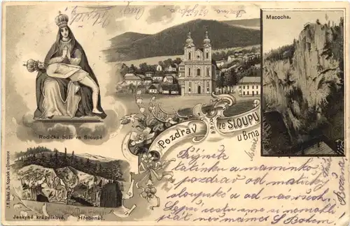 Pozdrav ze Sloupu u Brna - Litho -664652