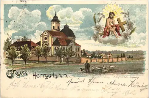 Gruss aus Herrgottsruh - Litho - Friedberg -664596