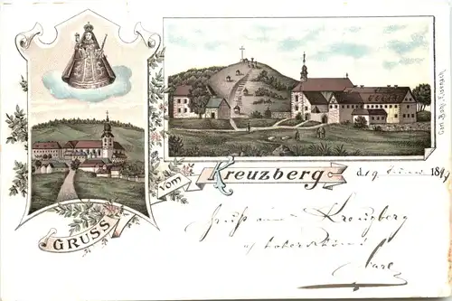 Gruss vom Kreuzberg - Litho - Bischofsheim in der Rhön -664756