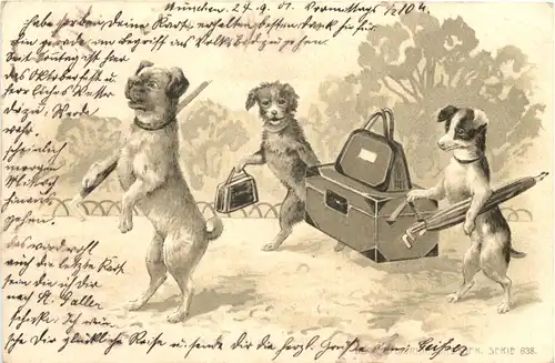 Hunde - Prägekarte -664916