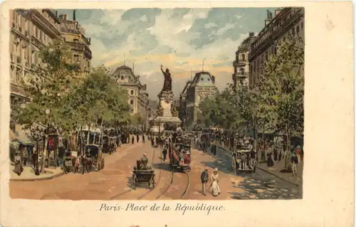 Paris - Place de la Republique - Litho -664980