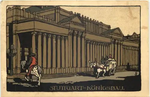 Stuttgart - Königsbau - Stein Zeichnung -665000