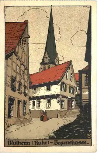 Mülheim Ruhr - Bogenstrasse - Stein Zeichnung -664994