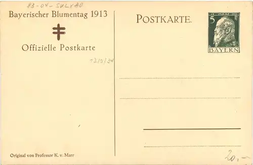 Bayrischer Blumentag 1913 - Ganzsache -665040