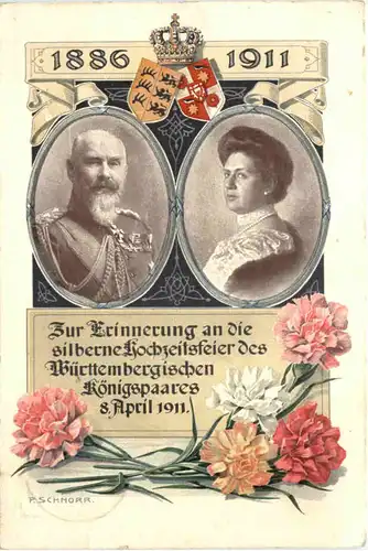Silberne Hochzeitsfeier Württemberg 1911 - Ganzsache -665054