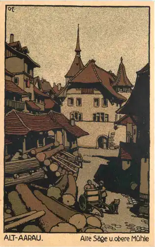 Alt Aarau - Steinzeichnung -664938