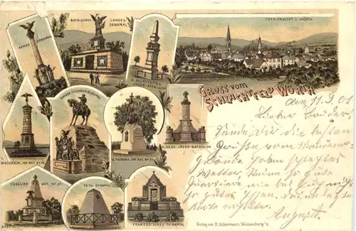 Gruss vom Schlachtfeld Wörth - Litho -665220