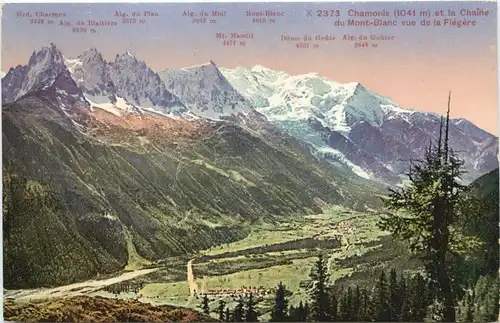 Chamonix, et la Chaine du Mont-Blanc vue de la Flegere -540356