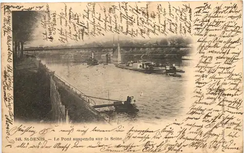 St-Denis, Le Pont suspendu sur la Seine -540596