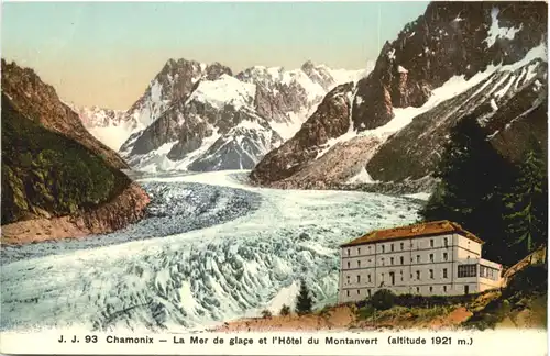 Chamonix, La Mer de glace et l`Hotel du Montanvert -541484