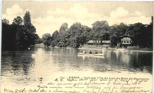Paris, Vue sur Lìle du Lae du Bois de Boulogne -541126