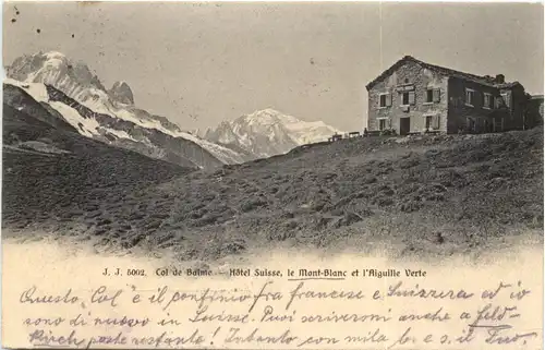Chamonix, Col de Balme, Hotel Suisee, le Mont-Blanc et lÀuguille Verte -541494