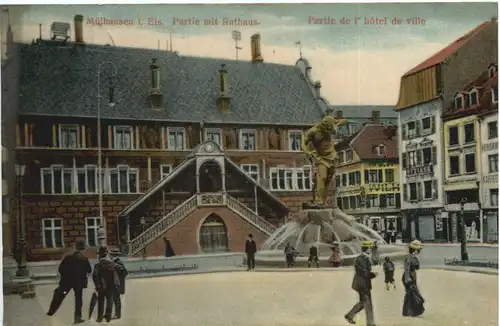 Mülhausen i. Els., Partie mit Rathaus -541468