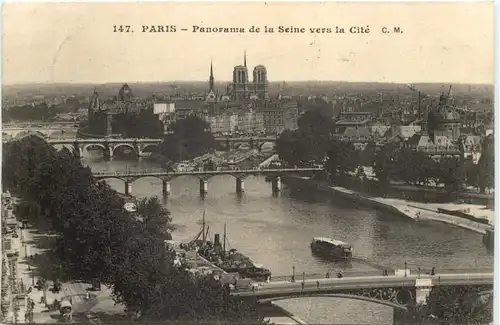 Paris, Panorama de la Seine vers la Cite -540218