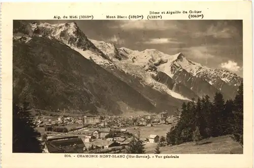Chamonix, et le Mont-Blanc, Vue generale -540454