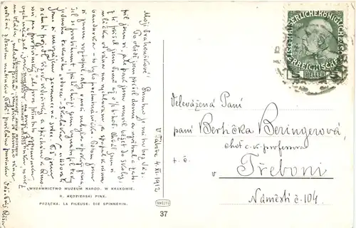 Künstler AK R. Kedzierski - Spinnerin -666000