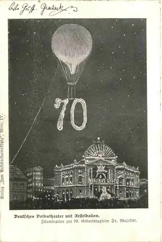 Wien - Deutsches Volkstheater mit Fesselballon -665922