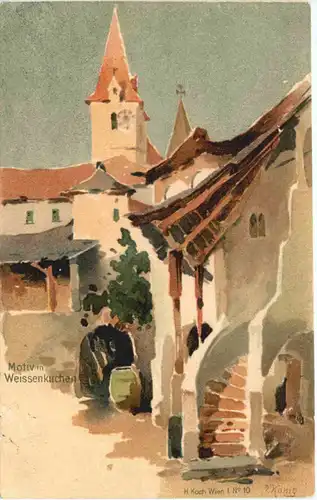 Motiv in Weissenkirchen - Litho - Künstler J. König -666150