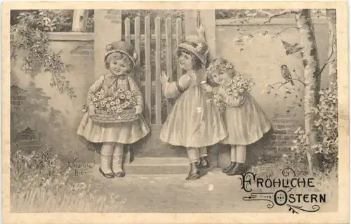 Ostern - Künstler Ak Kränzle -666168