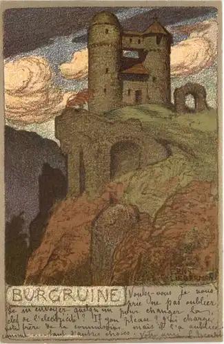 Künstler Ak Liebermann - Burgruine -666374