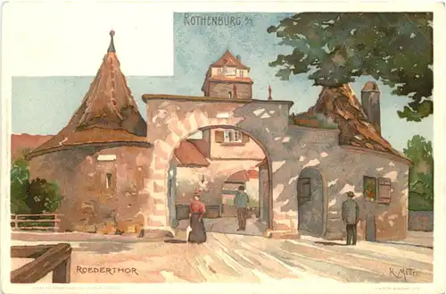 Rothenburg - Litho - Künstler AK K. Mutter -666614