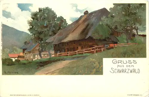 Gruss aus dem Schwarzwald - Litho - Künstler AK K. Mutter -666612