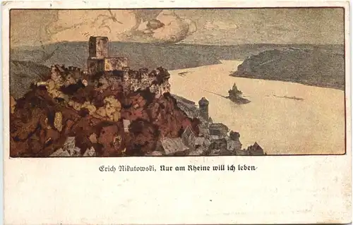 Künstler Ak Erich Nikutowski - Anur am Rhein -666652