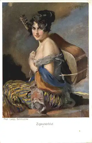 Künstler Ak Leop. Schmutzler - Zigeunerblut -667094