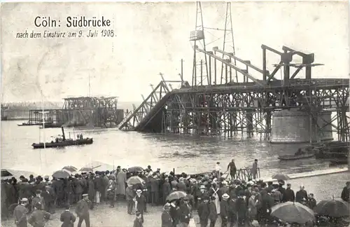Köln - Südbrücke nach dem Einsturz 1908 -667312