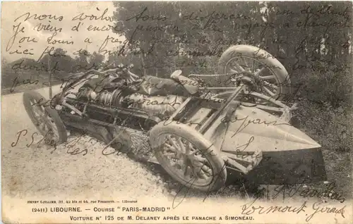 Libourne - Course Paris Madrid - Voiture de M Delaney apres Le Panache -667352