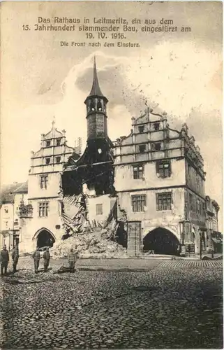 Rathaus in Leitmeritz eingestürzt 1916 - Böhmen -667662