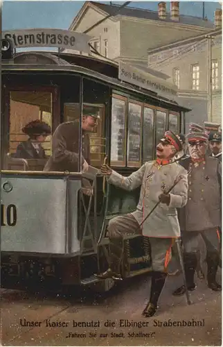 Elbing - Unser Kaiser benutzt die Strassenbahn -667714