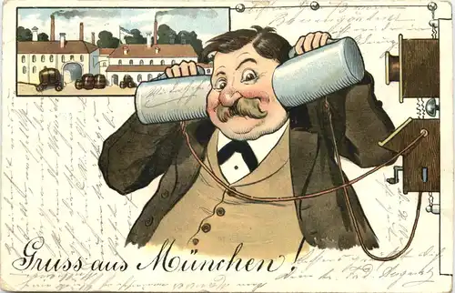 Gruss aus München - Bier Telefon - Litho -668282