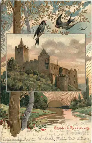 Gruss von der Rudelsburg - Litho Prägekarte -668354