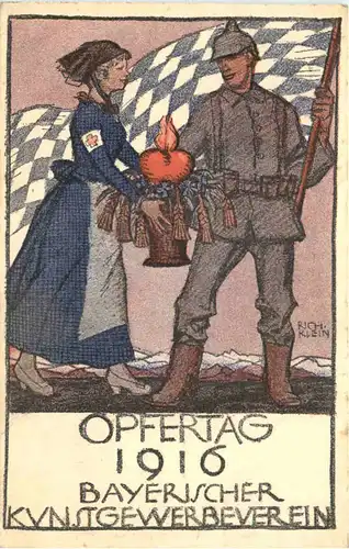 Künstler Ak Richard Klein - Opfertag 1916 -668384