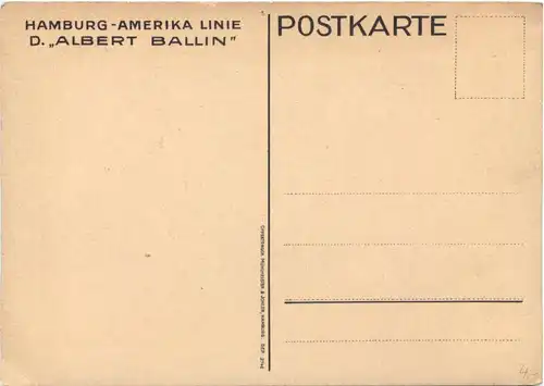 Hamburg Amerika Linie - Dampfer Albert Ballin -669112