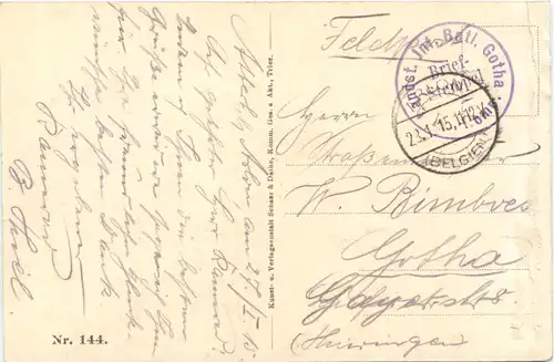 Wolfsgruben vor dem Antwerpener Fort Alte Gott - Feldpost LAndsturm inf Gotha -668970