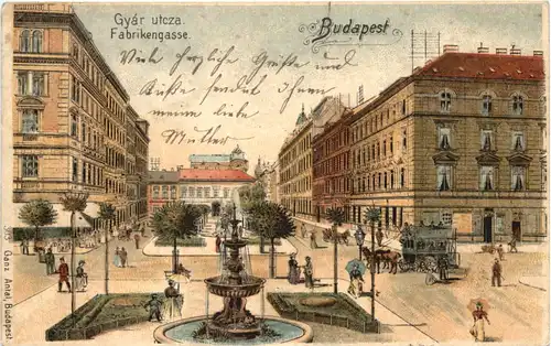 Budapest - Fabrikengasse - Litho -669238