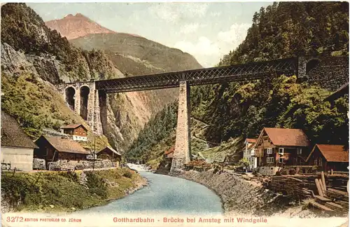 Gotthardbahn - Brücke bei Amsteg -669414