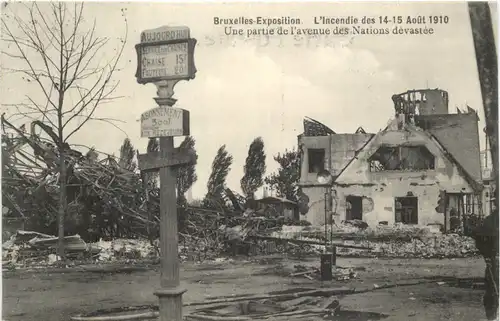 Bruxelles Exposition - L Incendie 1910 -669484