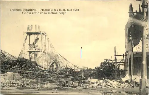 Bruxelles Exposition - L Incendie 1910 -669548