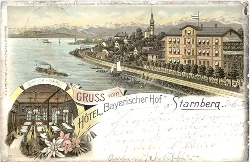 Stranberg - Gruss vom Hotel Bayrischer Hof - Litho -669590