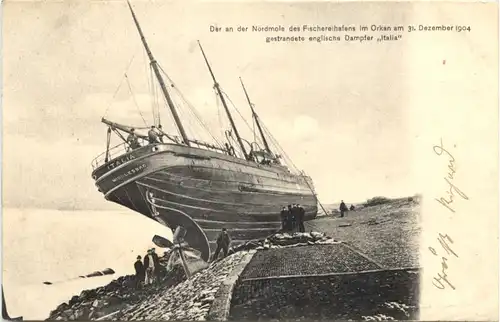 Bremerhaven - Im Orkan gestrandeter Dampfer Italia 1904 -669644