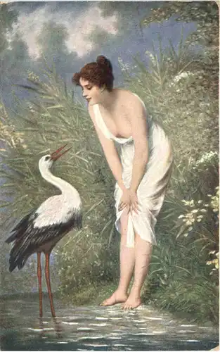 Frau mit Storch -669798