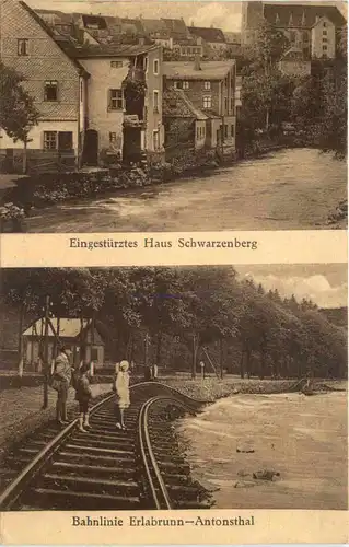 Eingestürztes Haus Schwarzenberg - Bahnlinie Erlabrunn Antonsthal -669618