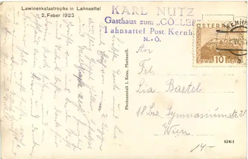 Lawinenkatastrophe in Lahnsattel 1923 -669932