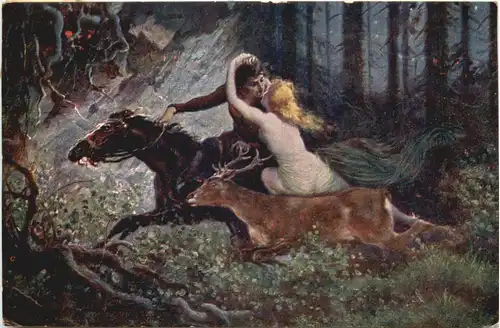 Künstler Ak ad. Liebscher - Waldnymphe -670148