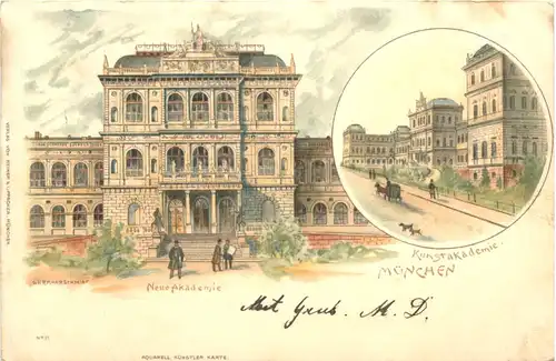München - Neue Akademie - Litho -670348